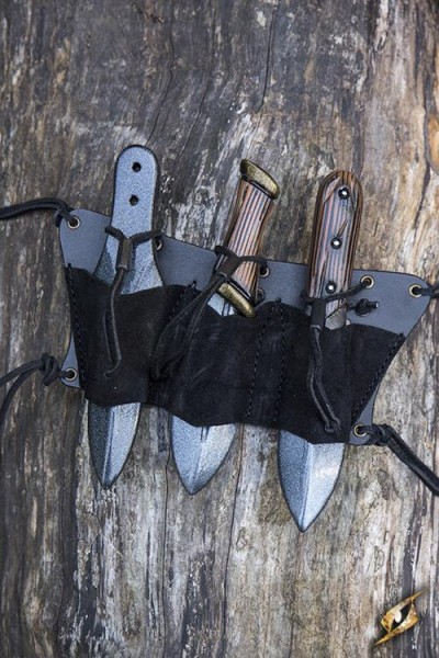 Triple Throwing Knives Holder (Black/Black)